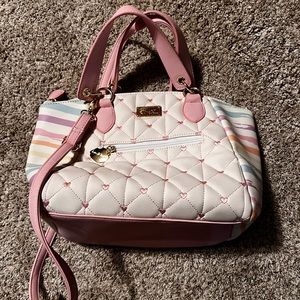 Luv Betsy purse by Betsy Johnson pink hearts and pastel